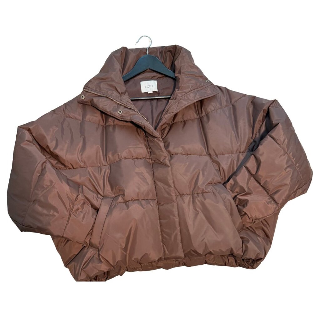 Loft Brown Puffer Jacket Size S
